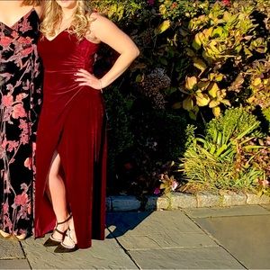 EUC Betsy & Adam Red Velvet Dress